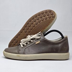 ECCO Soft 7 Women's Size US 9/9.5 EU 40 Brown Leather Sneakers Lace-Up Low Top